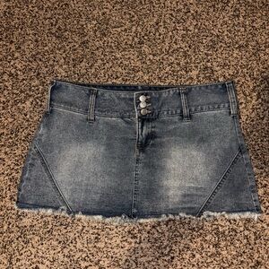 Madden Girl Distressed Denim Mini Skirt